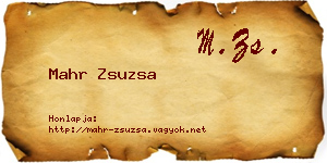 Mahr Zsuzsa névjegykártya