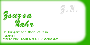 zsuzsa mahr business card
